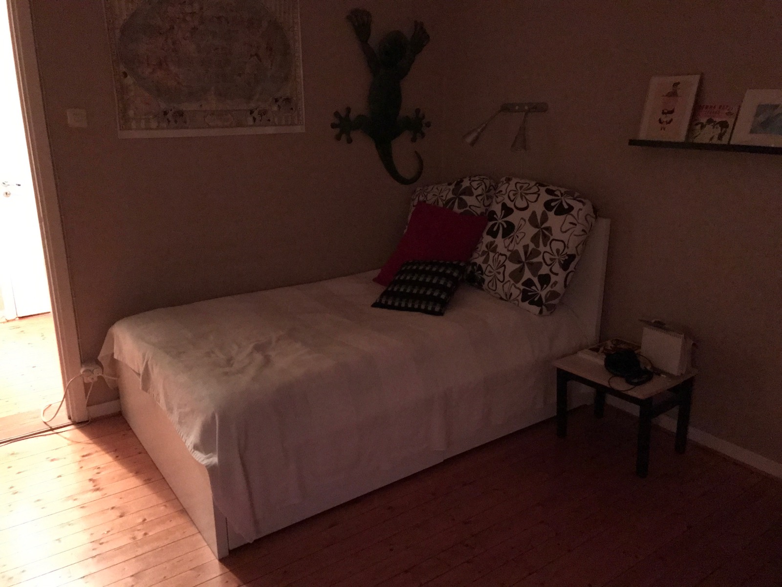 A dark room through a smart phone