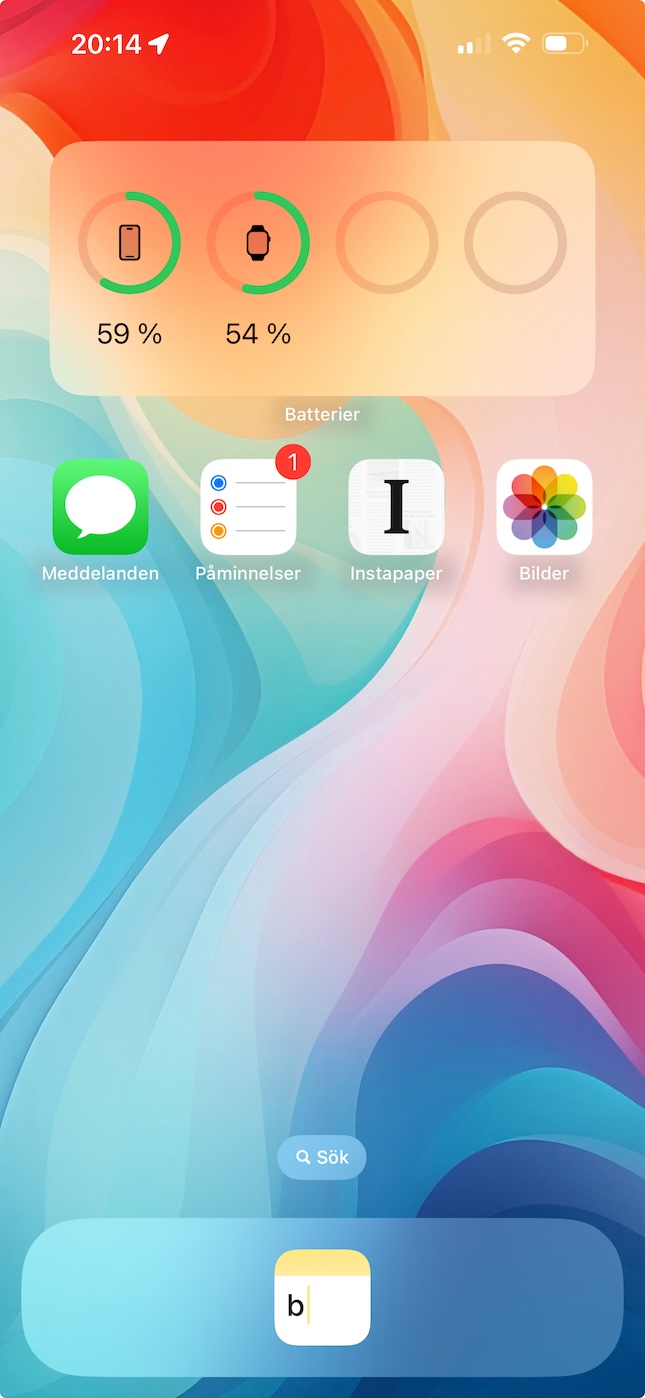 My Iphone home screen, late July 2024 edition