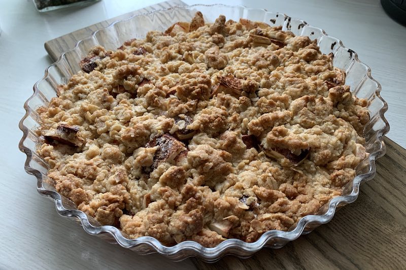 Home-made apple pie on home-grown apples