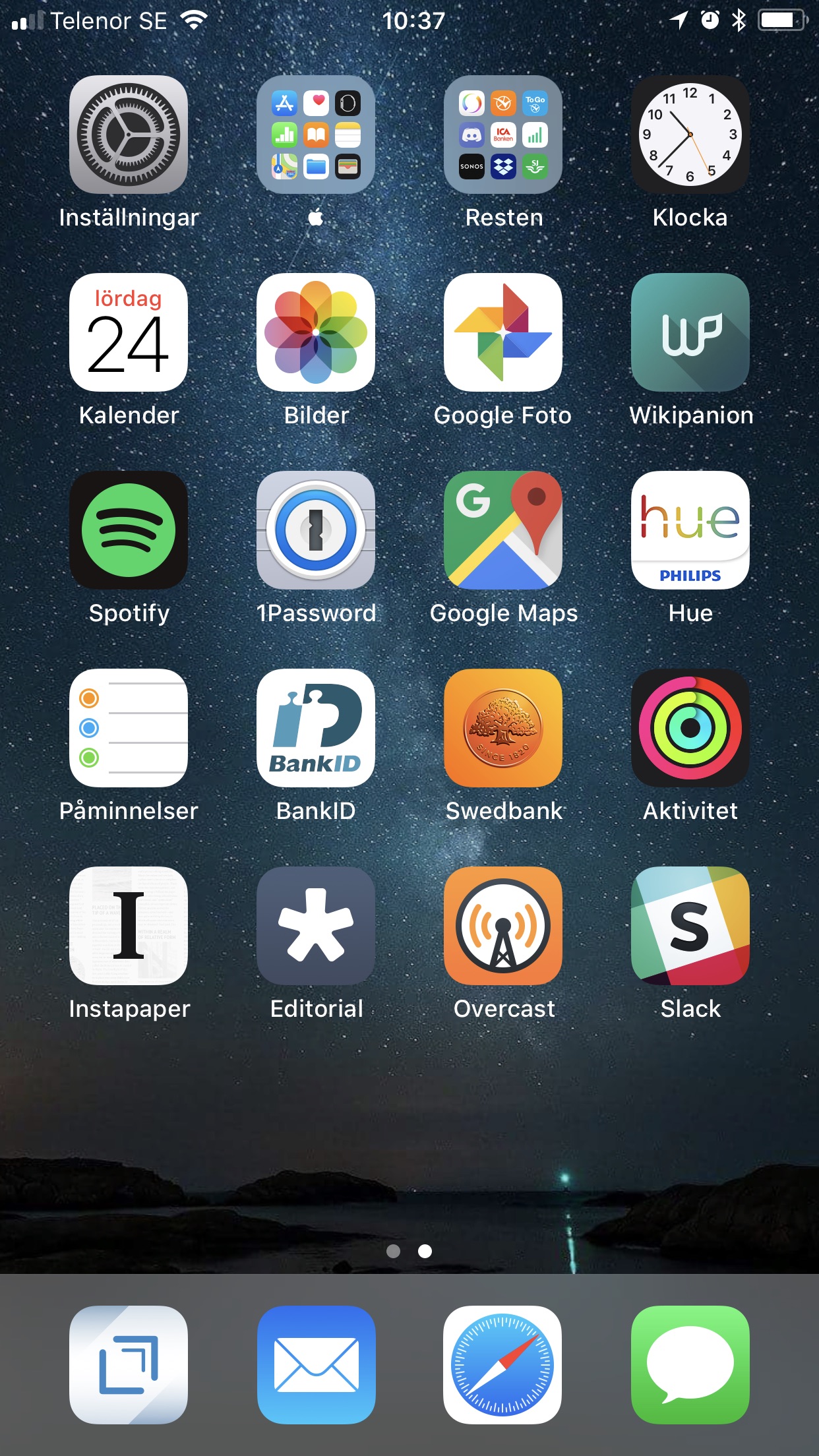 Iphone home screen, February 2018 edition