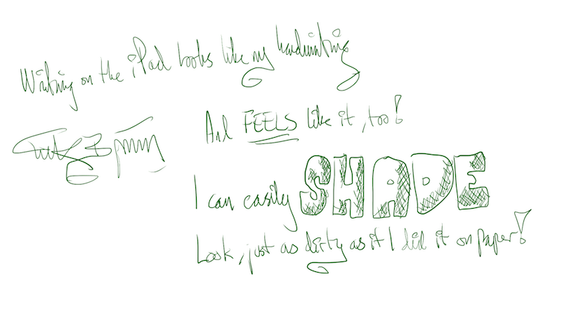 Writing on the Ipad pro