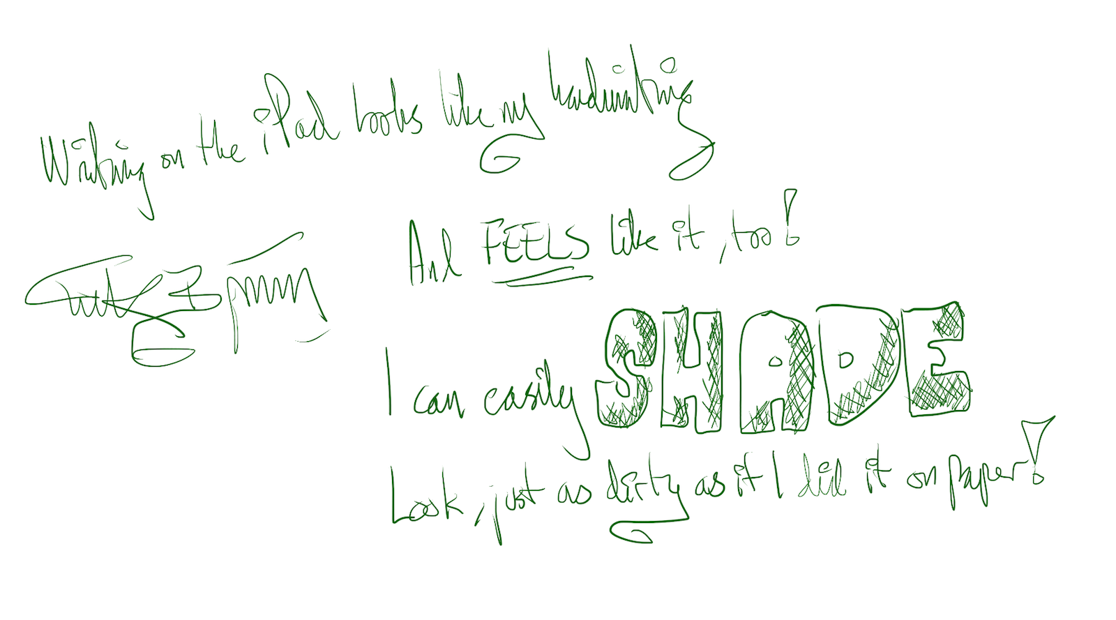 Writing on the Ipad pro