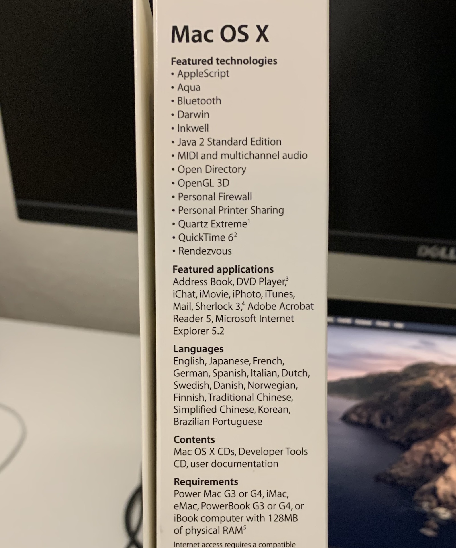 Side view of the Mac OS X 10.2 box
