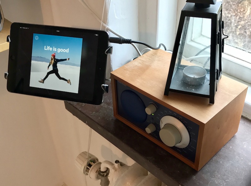 Lynx with Ipad mini connected to Tivoli radio