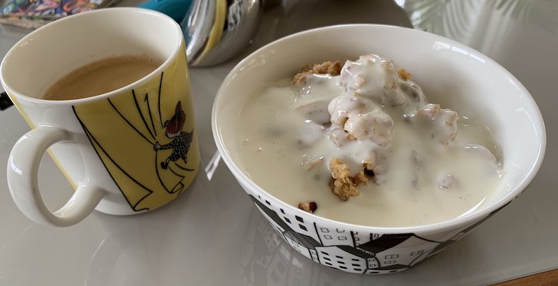 Eating home-made apple pie
