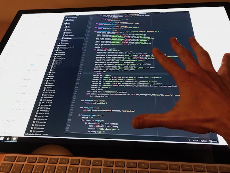 Atom running on the Studio