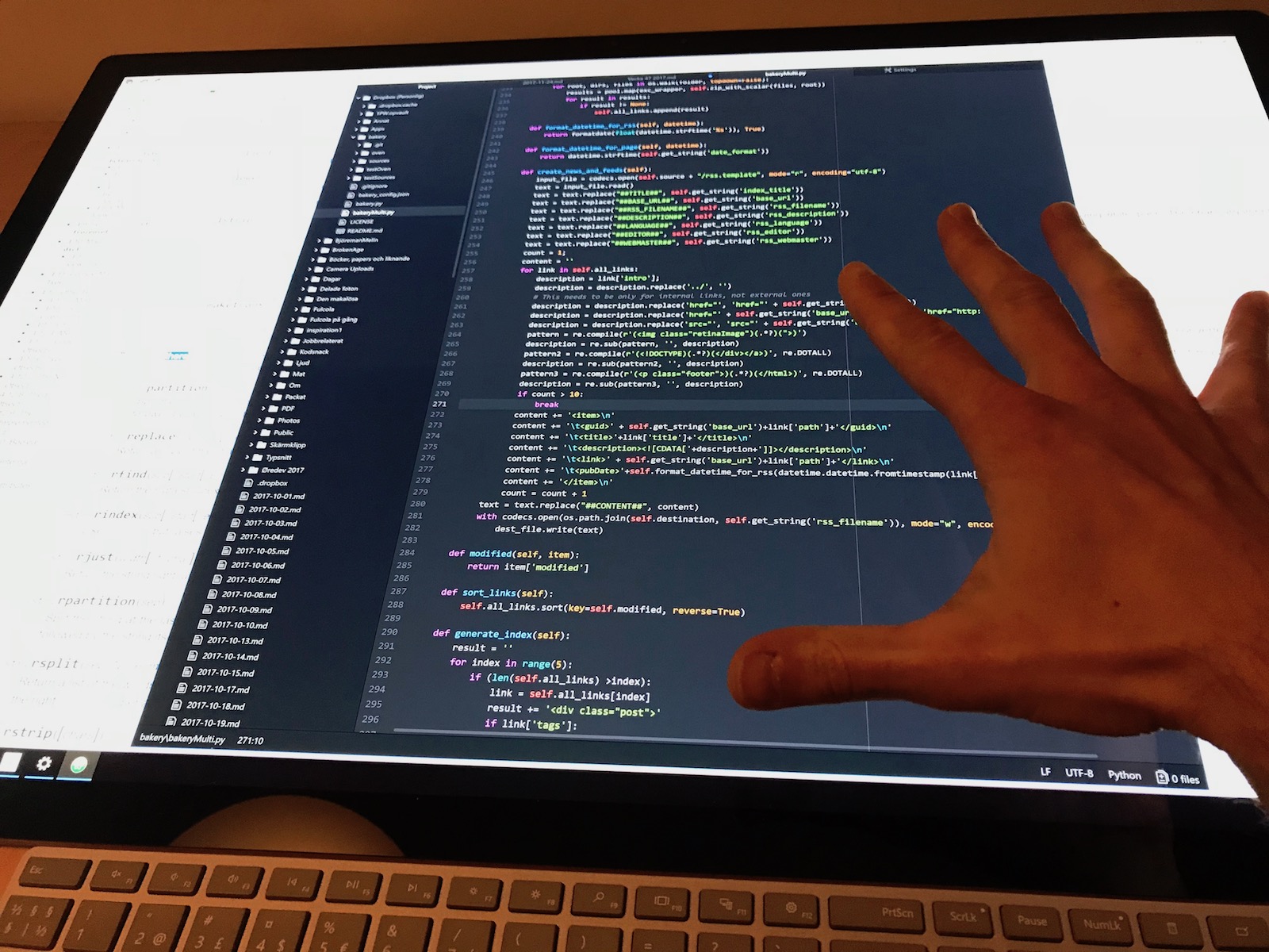 Atom running on the Studio