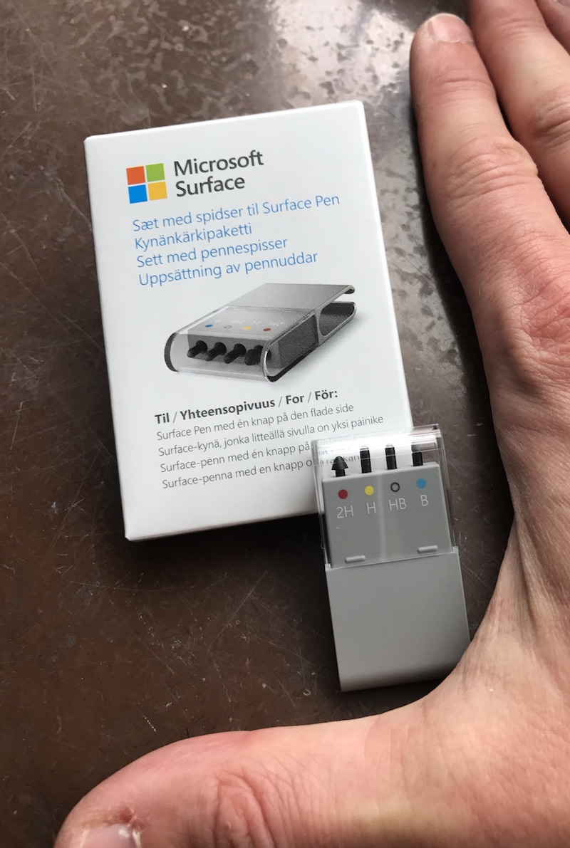 The tip pack next to my hand