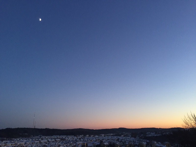 Clear, cold winter skies