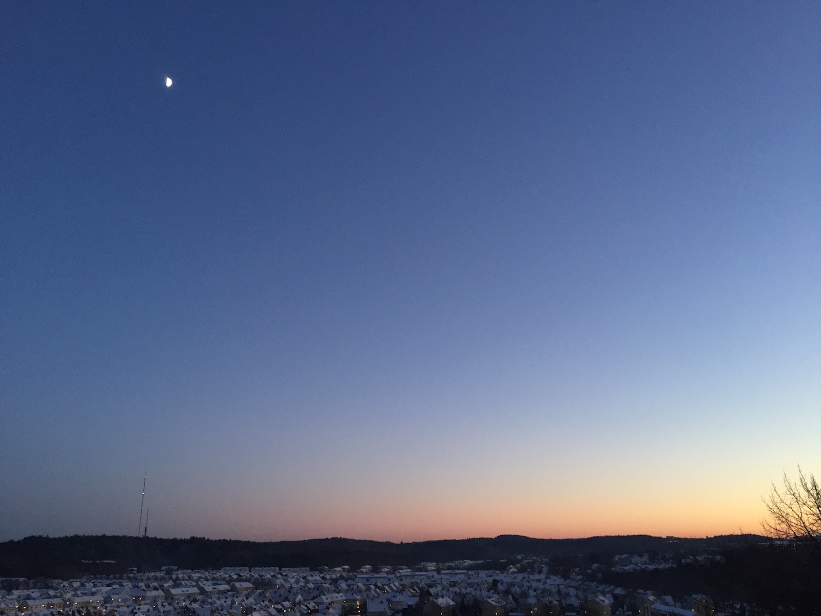 Clear, cold winter skies